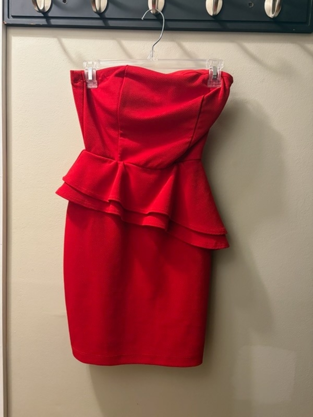 Red Strapless Mini Dress